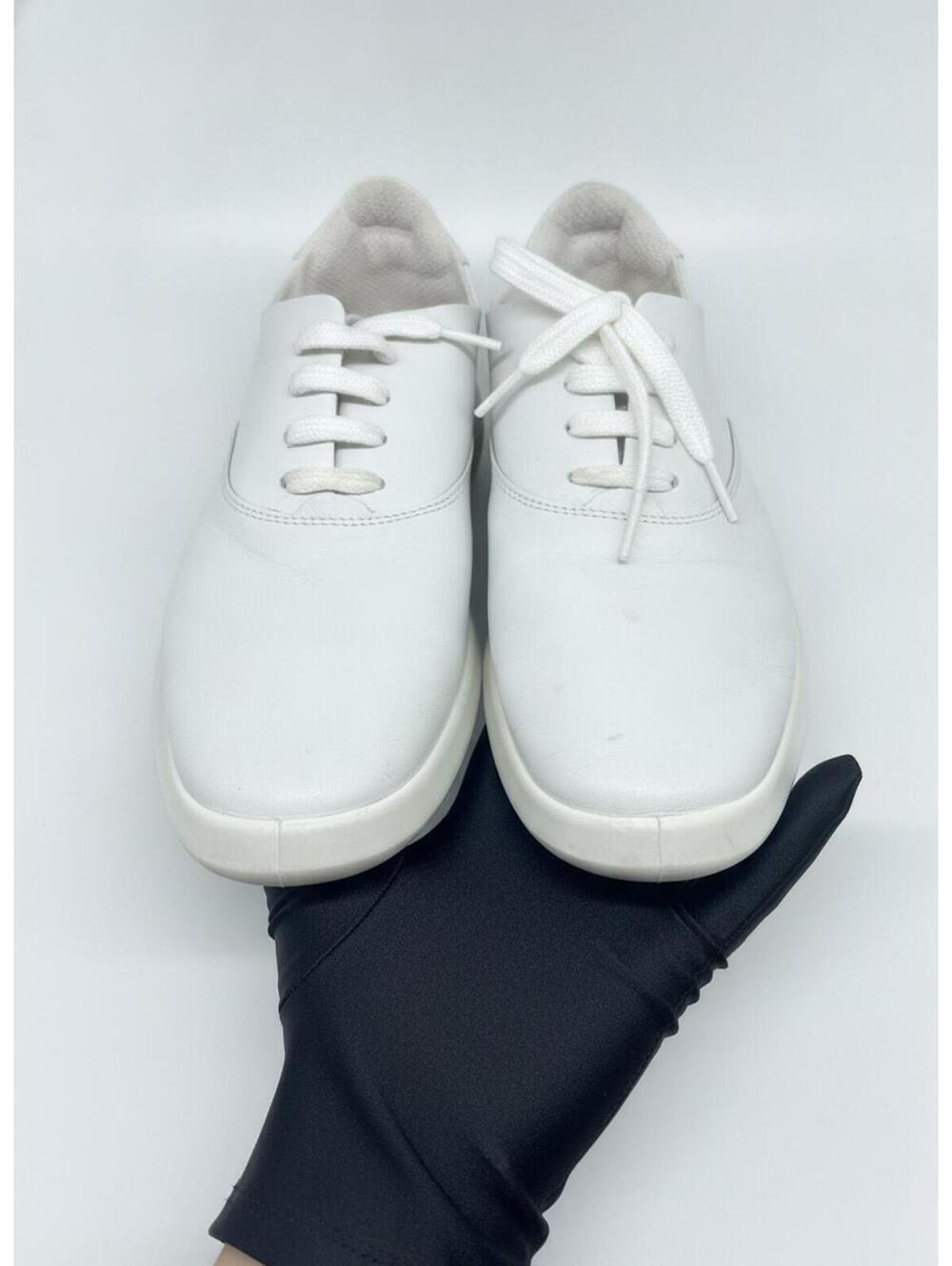 ECCO White Leather Lace-Up Sneakers Size 39